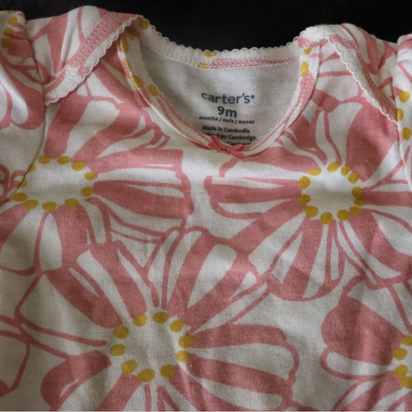 Baby 9M Floral One Piece White and Peach - Picture 4 of 4